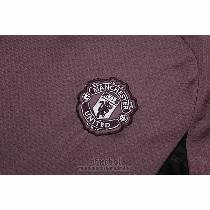 Chandal del Manchester United Manga Corta 2025-2026 Marron - Pantalon Corto